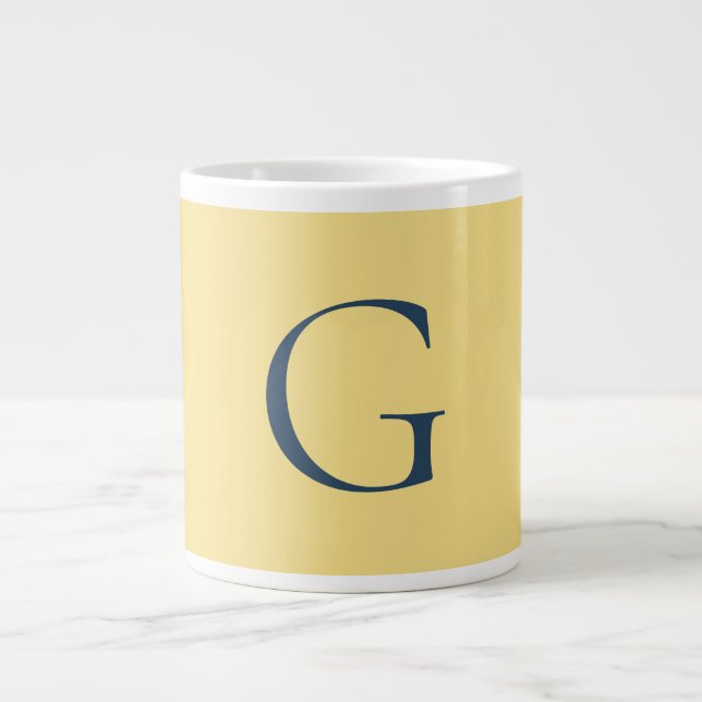 Anfangsbuchstabe Monogramm Jasmin Schiefergrau Sch Jumbo-Tasse (Vorderseite)