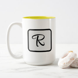 Anfangsbuchstabe Monogramm Logo Gelbe Kaffeetasse