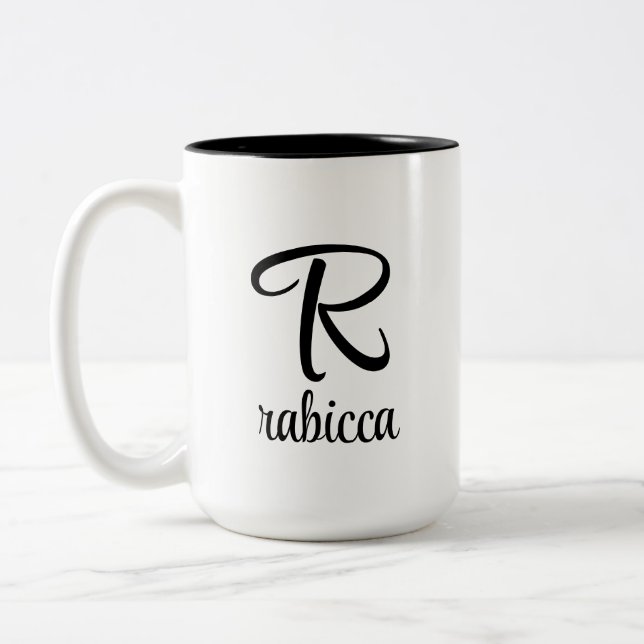 Anfangsbuchstabe Monogramm Logo Gelbe Tasse (Links)