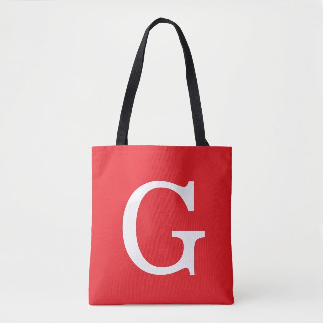 Anfangsbuchstabe Monogramm Rot Weiß Schlicht Einfa (Vorderseite)
