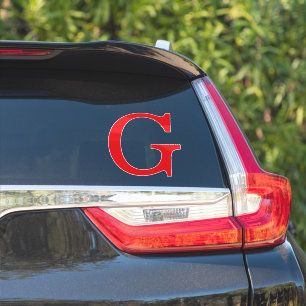 Anfangsbuchstabe Monogramm Rot Weiß Schlicht Einfa Aufkleber