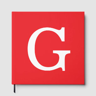 Anfangsbuchstabe Monogramm Rot Weiß Schlicht Einfa Gästebuch