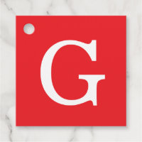 Anfangsbuchstabe Monogramm Rot Weiß Schlicht Einfa