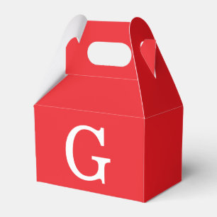 Anfangsbuchstabe Monogramm Rot Weiß Schlicht Einfa Geschenkschachtel