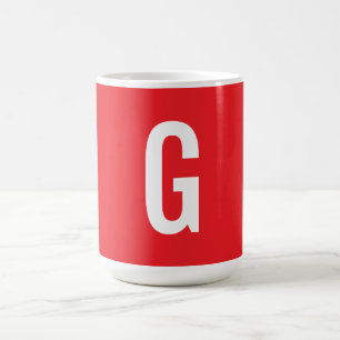 Anfangsbuchstabe Monogramm Rot Weiß Schlicht Einfa Kaffeetasse