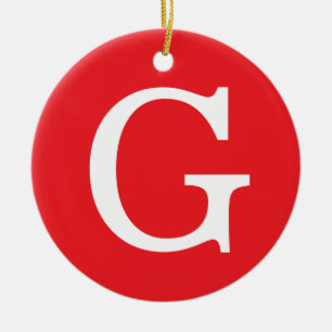 Anfangsbuchstabe Monogramm Rot Weiß Schlicht Einfa Keramik Ornament