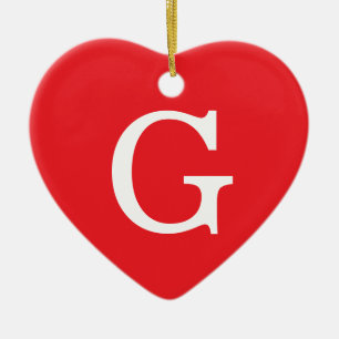 Anfangsbuchstabe Monogramm Rot Weiß Schlicht Einfa Keramik Ornament