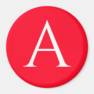 Anfangsbuchstabe Monogramm Rot Weiß Schlicht Einfa Magnet