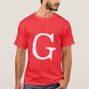 Anfangsbuchstabe Monogramm Rot Weiß Schlicht Einfa T-Shirt