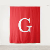 Anfangsbuchstabe Monogramm Rot Weiß Schlicht Einfa
