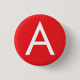 Anfangsbuchstabe Monogramm Rot Weiß Schlicht Moder Button
