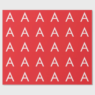 Anfangsbuchstabe Monogramm Rot Weiß Schlicht Moder Geschenkpapier
