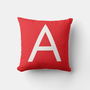 Anfangsbuchstabe Monogramm Rot Weiß Schlicht Moder Kissen