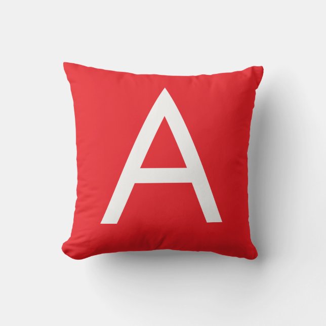Anfangsbuchstabe Monogramm Rot Weiß Schlicht Moder Kissen (Vorderseite)