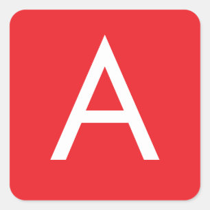 Anfangsbuchstabe Monogramm Rot Weiß Schlicht Moder Quadratischer Aufkleber