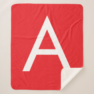 Anfangsbuchstabe Monogramm Rot Weiß Schlicht Moder Sherpadecke