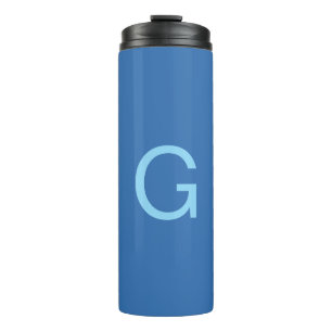 Anfangsbuchstabe Monogramm Stahlblau Benutzerdefin Thermosbecher