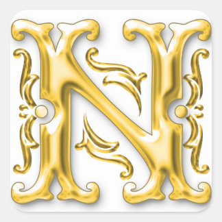 Anfangsbuchstabe N Hauptstadt Monogram Aufkleber i