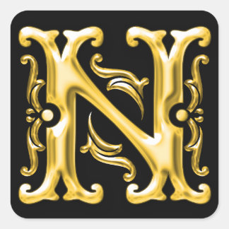 Anfangsbuchstabe N Hauptstadt Monogram Aufkleber i
