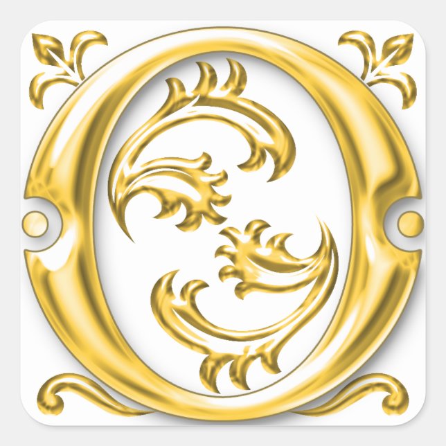 Anfangsbuchstabe O Hauptstadt Monogram Aufkleber i (Vorderseite)