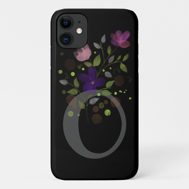 Anfangsbuchstabe O Plus Blumendesign Case-Mate iPhone Hülle (Rückseite)