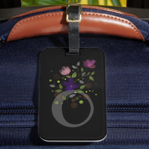 Anfangsbuchstabe O Plus Floral Design Gepäckmarke Gepäckanhänger