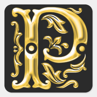 Anfangsbuchstabe P Hauptstadt Monogramm Aufkleber
