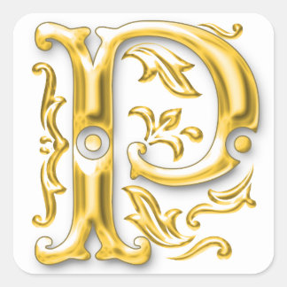 Anfangsbuchstabe P Hauptstadt Monogramm Aufkleber