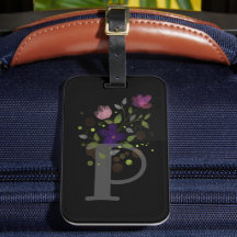 Anfangsbuchstabe P Plus Gepäckstück für Blumenmust