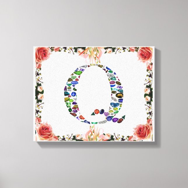 Anfangsbuchstabe Q Leinwanddruck (Vorderseite)