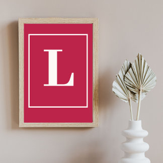 Anfangsbuchstabe | Rosa Monogramm Modern Stylisch Poster