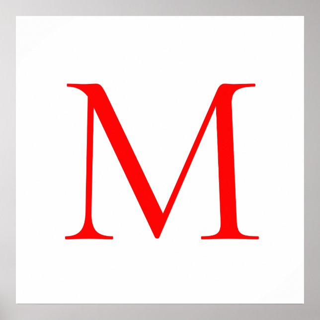 Anfangsbuchstabe rot weiß monogrammierter professi poster (Vorne)