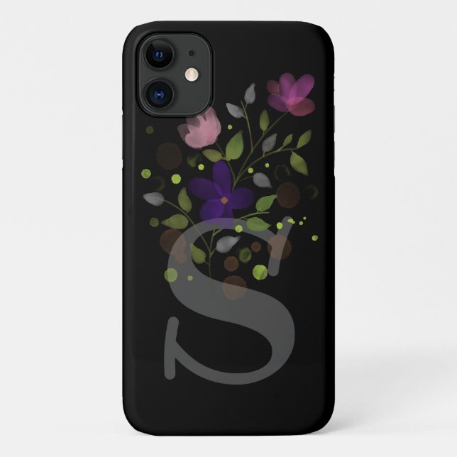 Anfangsbuchstabe S Plus Blumendesign Case-Mate iPhone Hülle (Rückseite)