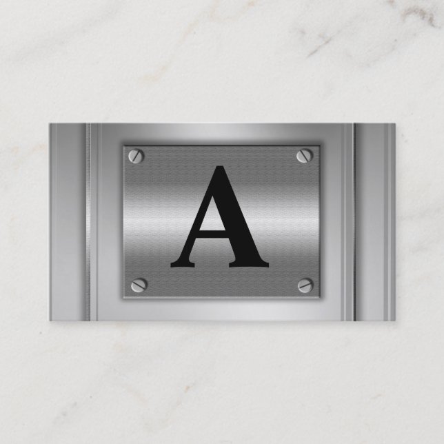 Anfangsbuchstabe-Silber-MetallVisitenkarten Visitenkarte (Vorderseite)