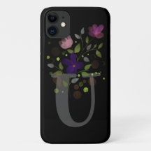 Anfangsbuchstabe U Plus Blumendesign