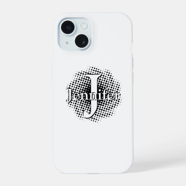 Anfangsbuchstabe und Name Custom iPhone 15 Hülle (Rückseite)