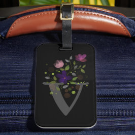 Anfangsbuchstabe V Plus Floral Design Gepäckmarke Gepäckanhänger