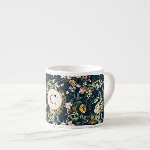 Anfangsbuchstabe, Vintage-Wasserfarbe 1600er Jahre Espressotasse