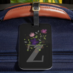 Anfangsbuchstabe Z Plus Floral Design Gepäckmarke Gepäckanhänger