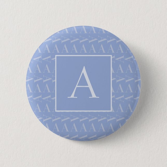 Anfangsbuchstaben A, blau Button (Vorderseite)