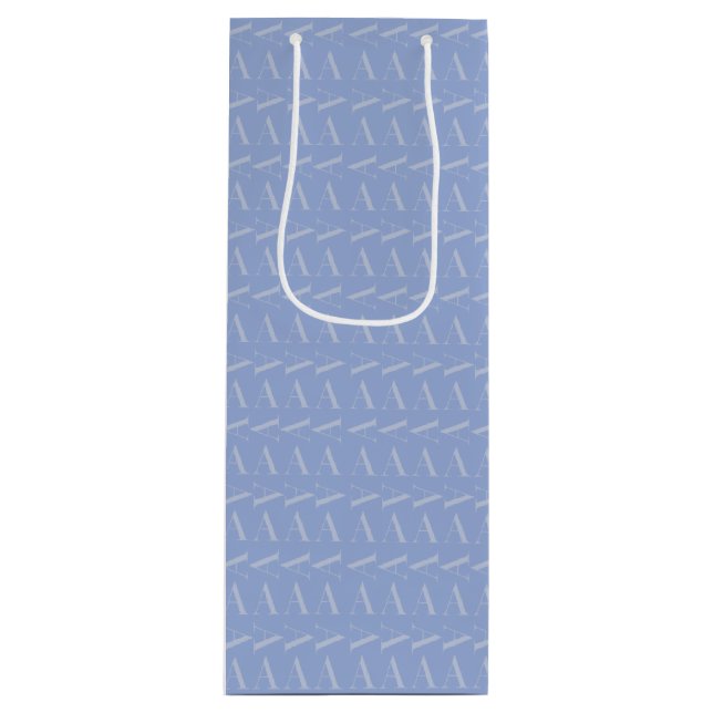 Anfangsbuchstaben A, blau Geschenktüte Für Weinflaschen (Vorderseite)