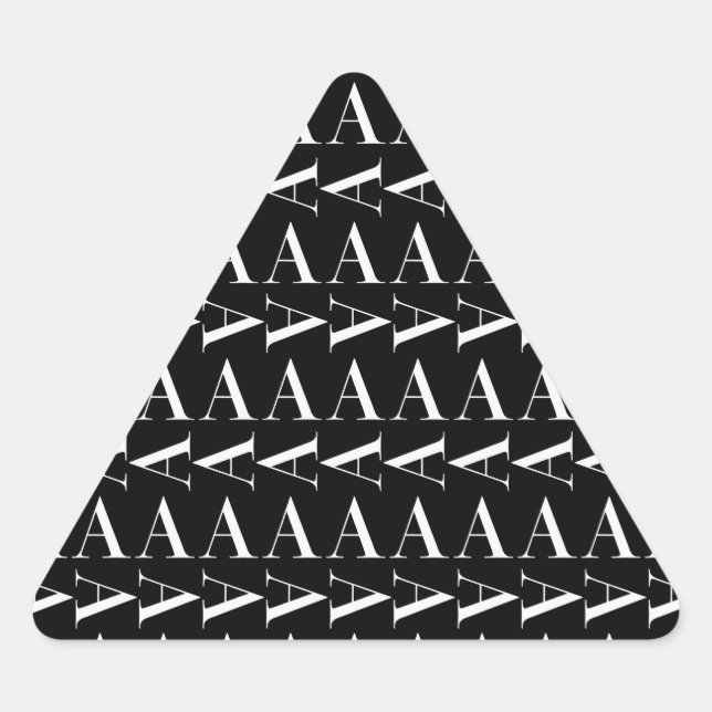Anfangsbuchstaben A Dreieckiger Aufkleber (Vorderseite)