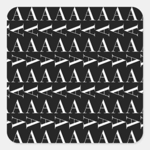 Anfangsbuchstaben A, Hintergrundfarbe auswählen Quadratischer Aufkleber