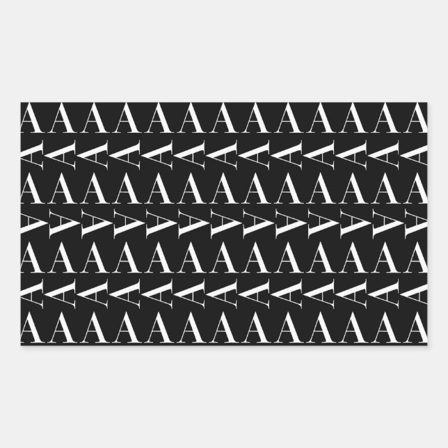 Anfangsbuchstaben A, Hintergrundfarbe auswählen Rechteckiger Aufkleber (Vorderseite)