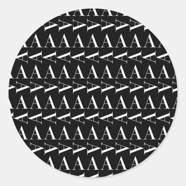 Anfangsbuchstaben A, Hintergrundfarbe auswählen Runder Aufkleber (Vorderseite)