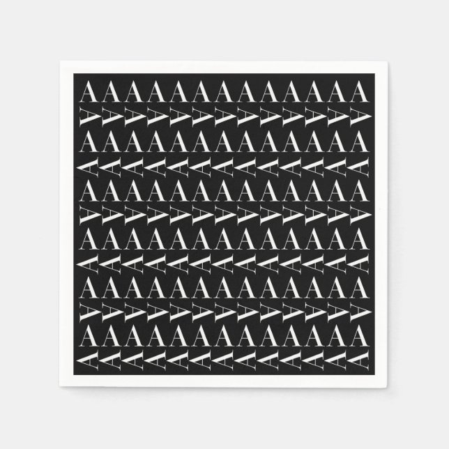 Anfangsbuchstaben A, Hintergrundfarbe auswählen Serviette (Vorderseite)