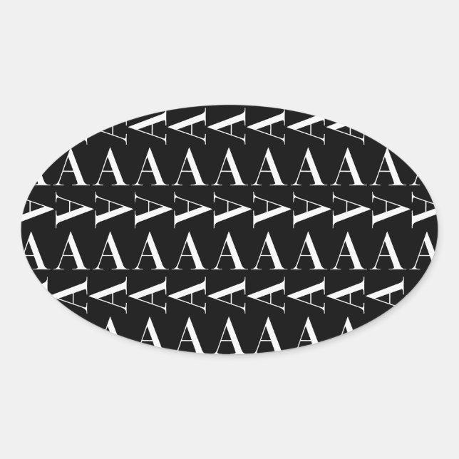 Anfangsbuchstaben A Ovaler Aufkleber (Vorderseite)