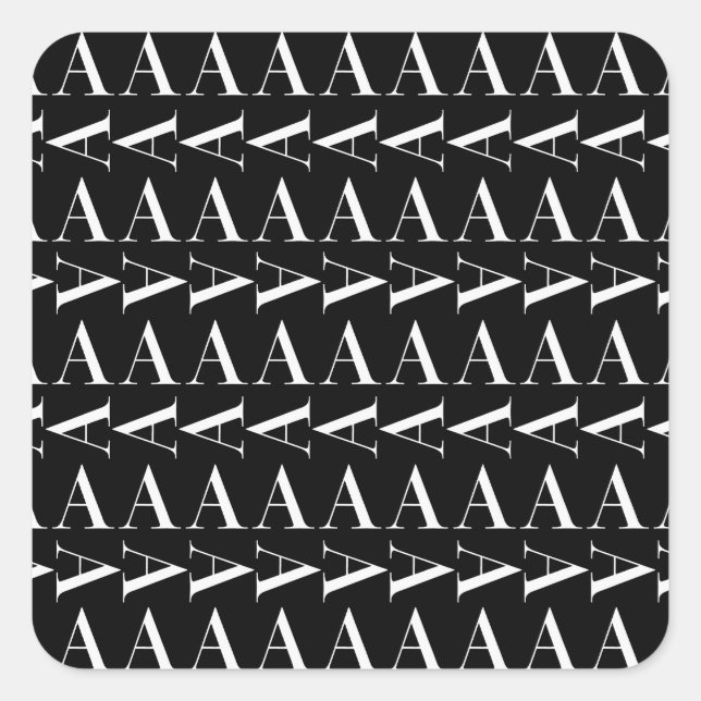 Anfangsbuchstaben A Quadratischer Aufkleber (Vorderseite)