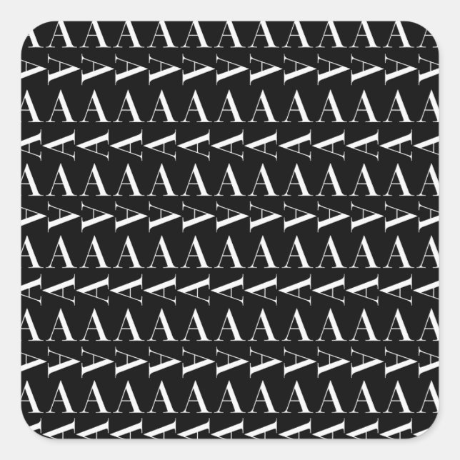 Anfangsbuchstaben A Quadratischer Aufkleber (Vorderseite)