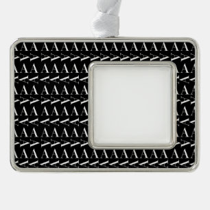Anfangsbuchstaben A Rahmen-Ornament Silber